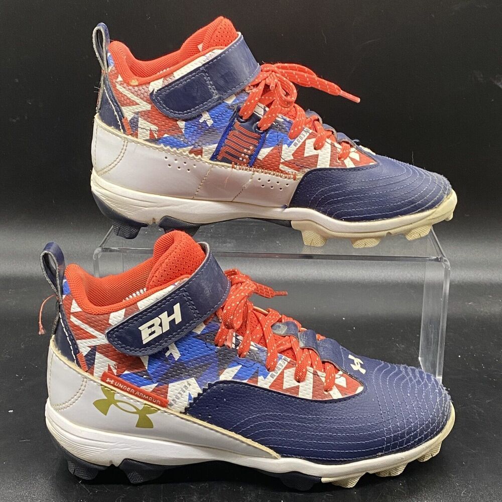Under Armour Red, Blue, and White Kids Sneakers